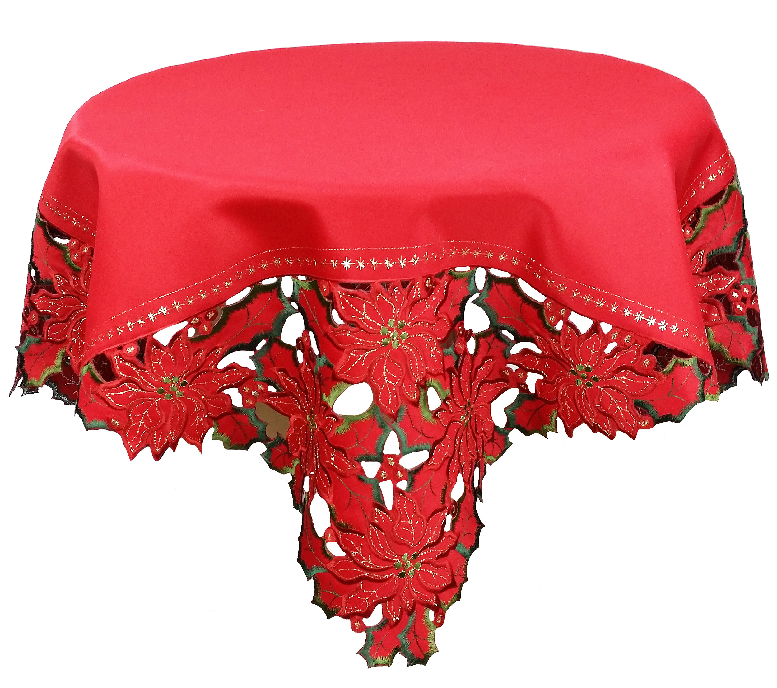 The Holiday Aisle Sallee Embroidered Cutwork Holiday Table Topper